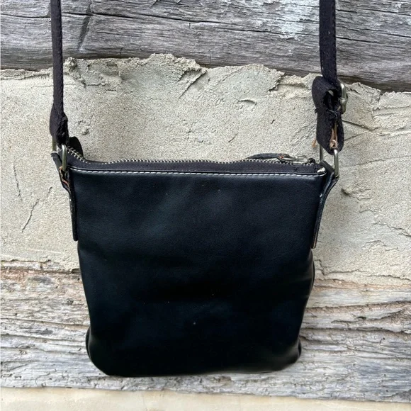 Samsonite Vintage Black Leather Crossbody Bag - Picture 2 of 7